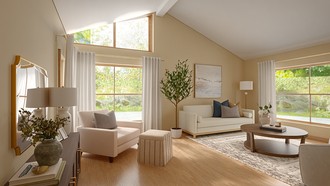 Classic, Warm Transitional Reading Room by Havenly Interior Designer Mikaela