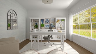 Organic Modern, Warm Transitional Office by Havenly Interior Designer Nicole